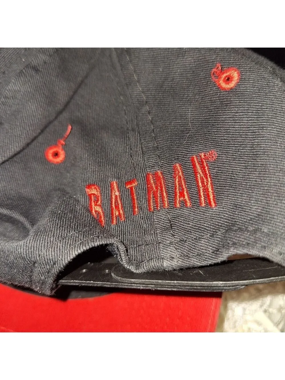 Kids Batman Logo Cap Black and Red